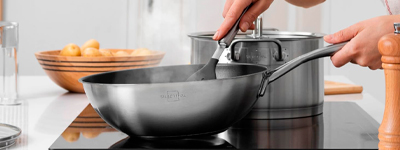 wok de acero inoxidable