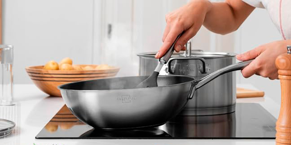 wok acero inoxidable